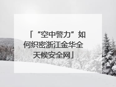 “空中警力”如何织密浙江金华全天候安全网