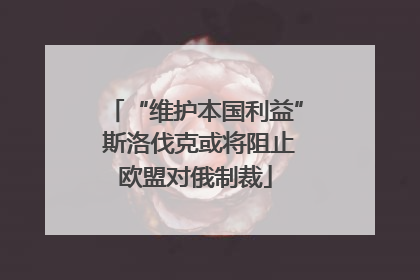 “维护本国利益” 斯洛伐克或将阻止欧盟对俄制裁