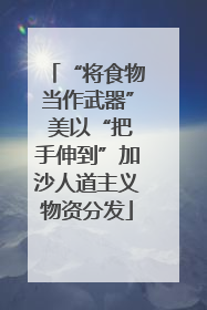 “将食物当作武器” 美以“把手伸到”加沙人道主义物资分发