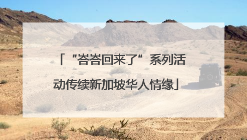 “峇峇回来了”系列活动传续新加坡华人情缘