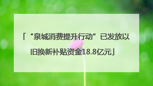 “泉城消费提升行动”已发放以旧换新补贴资金18.8亿元