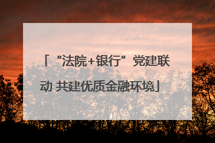 “法院+银行”党建联动 共建优质金融环境