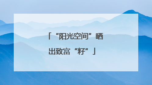 “阳光空间”晒出致富“籽”