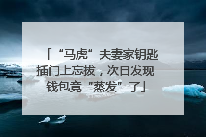 “马虎”夫妻家钥匙插门上忘拔，次日发现钱包竟“蒸发”了