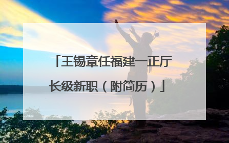 王锡章任福建一正厅长级新职（附简历）
