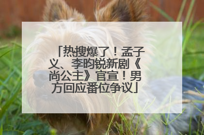 热搜爆了！孟子义、李昀锐新剧《尚公主》官宣！男方回应番位争议