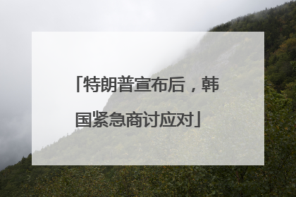 特朗普宣布后，韩国紧急商讨应对