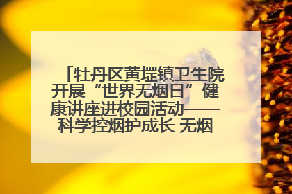 牡丹区黄堽镇卫生院开展“世界无烟日”健康讲座进校园活动——科学控烟护成长 无烟环境助健康