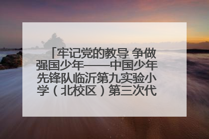 牢记党的教导 争做强国少年——中国少年先锋队临沂第九实验小学（北校区）第三次代表大会胜利召开