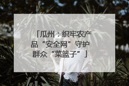瓜州：织牢农产品“安全网”守护群众“菜篮子”