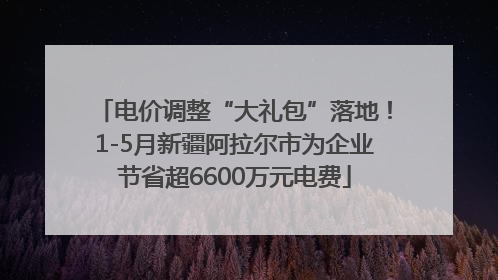 电价调整“大礼包”落地！1-5月新疆阿拉尔市为企业节省超6600万元电费