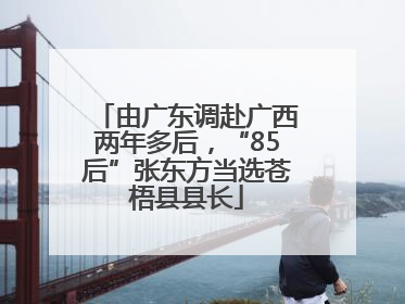 由广东调赴广西两年多后，“85后”张东方当选苍梧县县长
