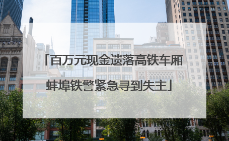 百万元现金遗落高铁车厢 蚌埠铁警紧急寻到失主