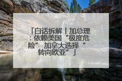 白话拆解丨加总理：依赖美国“极度危险” 加拿大选择“转向欧亚”