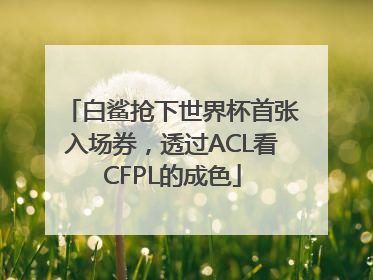 白鲨抢下世界杯首张入场券，透过ACL看CFPL的成色