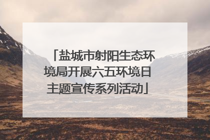 盐城市射阳生态环境局开展六五环境日主题宣传系列活动
