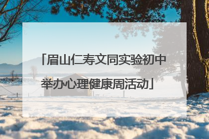 眉山仁寿文同实验初中举办心理健康周活动
