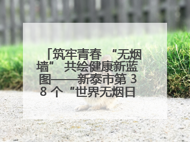 筑牢青春 “无烟墙” 共绘健康新蓝图——新泰市第 38 个“世界无烟日”系列活动