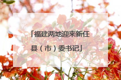 福建两地迎来新任县（市）委书记