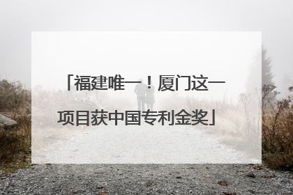 福建唯一！厦门这一项目获中国专利金奖