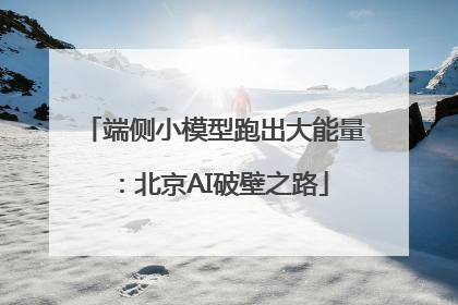 端侧小模型跑出大能量：北京AI破壁之路