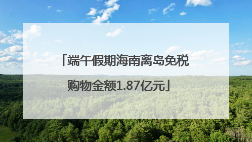 端午假期海南离岛免税购物金额1.87亿元