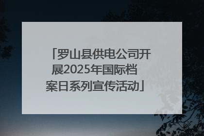 罗山县供电公司开展2025年国际档案日系列宣传活动
