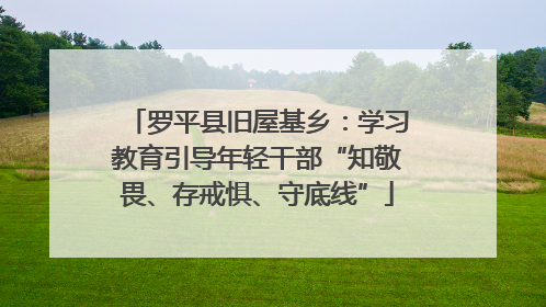 罗平县旧屋基乡：学习教育引导年轻干部“知敬畏、存戒惧、守底线”
