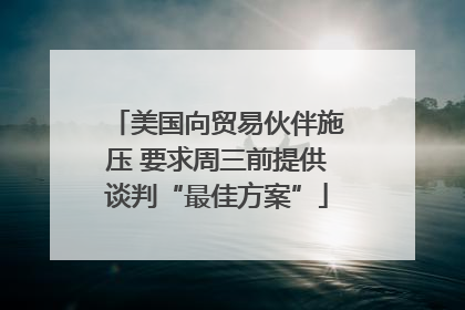 美国向贸易伙伴施压 要求周三前提供谈判“最佳方案”