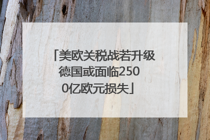 美欧关税战若升级 德国或面临2500亿欧元损失