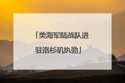 美海军陆战队进驻洛杉矶执勤