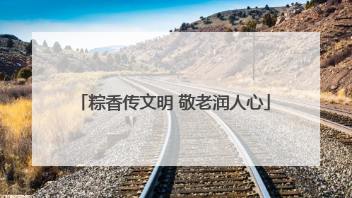 粽香传文明 敬老润人心