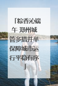 粽香沁端午 郑州城管多措并举保障城市运行平稳有序