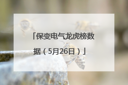 保变电气龙虎榜数据（5月26日）