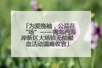 为爱挽袖，公益在“场”——青岛西海岸新区大场镇无偿献血活动温暖收官