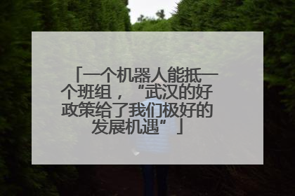 一个机器人能抵一个班组，“武汉的好政策给了我们极好的发展机遇”