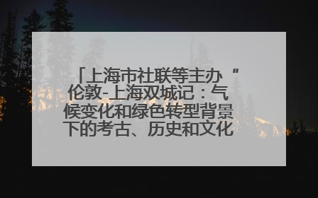 上海市社联等主办“伦敦-上海双城记：气候变化和绿色转型背景下的考古、历史和文化遗产”学术对话