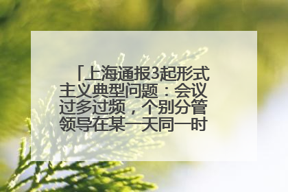 上海通报3起形式主义典型问题：会议过多过频，个别分管领导在某一天同一时段需参加3个会议