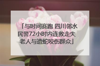 与时间赛跑 四川邻水民警72小时内连救走失老人与遭蛇咬伤群众