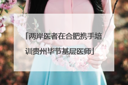 两岸医者在合肥携手培训贵州毕节基层医师