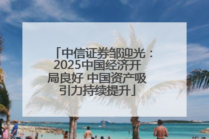 中信证券邹迎光：2025中国经济开局良好 中国资产吸引力持续提升