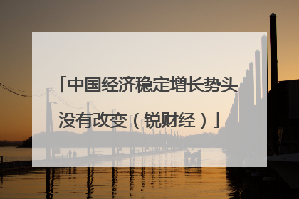 中国经济稳定增长势头没有改变（锐财经）