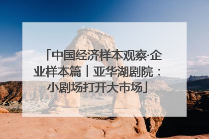 中国经济样本观察·企业样本篇︱亚华湖剧院：小剧场打开大市场
