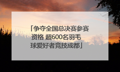 争夺全国总决赛参赛资格 超600名羽毛球爱好者竞技成都