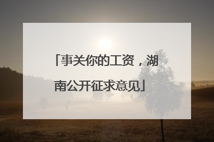 事关你的工资，湖南公开征求意见