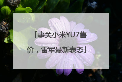 事关小米YU7售价，雷军最新表态