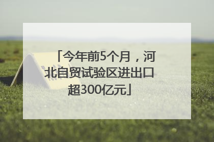 今年前5个月，河北自贸试验区进出口超300亿元