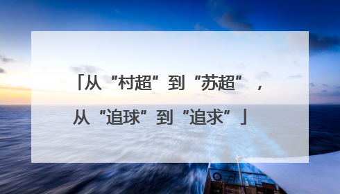 从“村超”到“苏超”，从“追球”到“追求”
