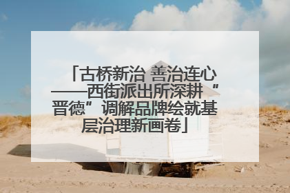 古桥新治 善治连心——西街派出所深耕“晋德”调解品牌绘就基层治理新画卷