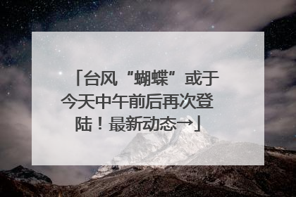 台风“蝴蝶”或于今天中午前后再次登陆！最新动态→